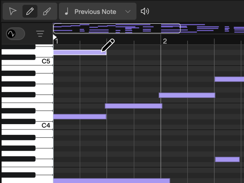 Cakewalk Next MIDI editing workflow