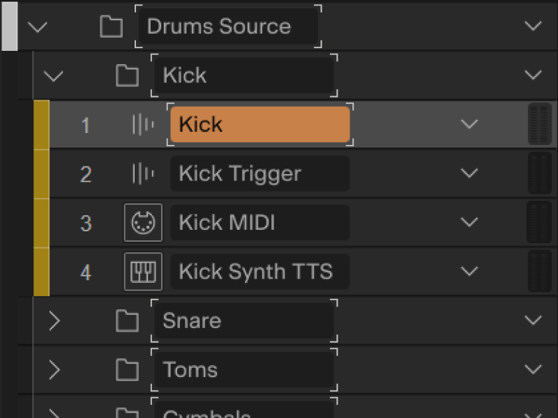 Nested track folders in Cakewalk Sonar