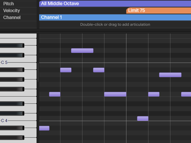 Orchestral articulation control in Cakewalk Sonar